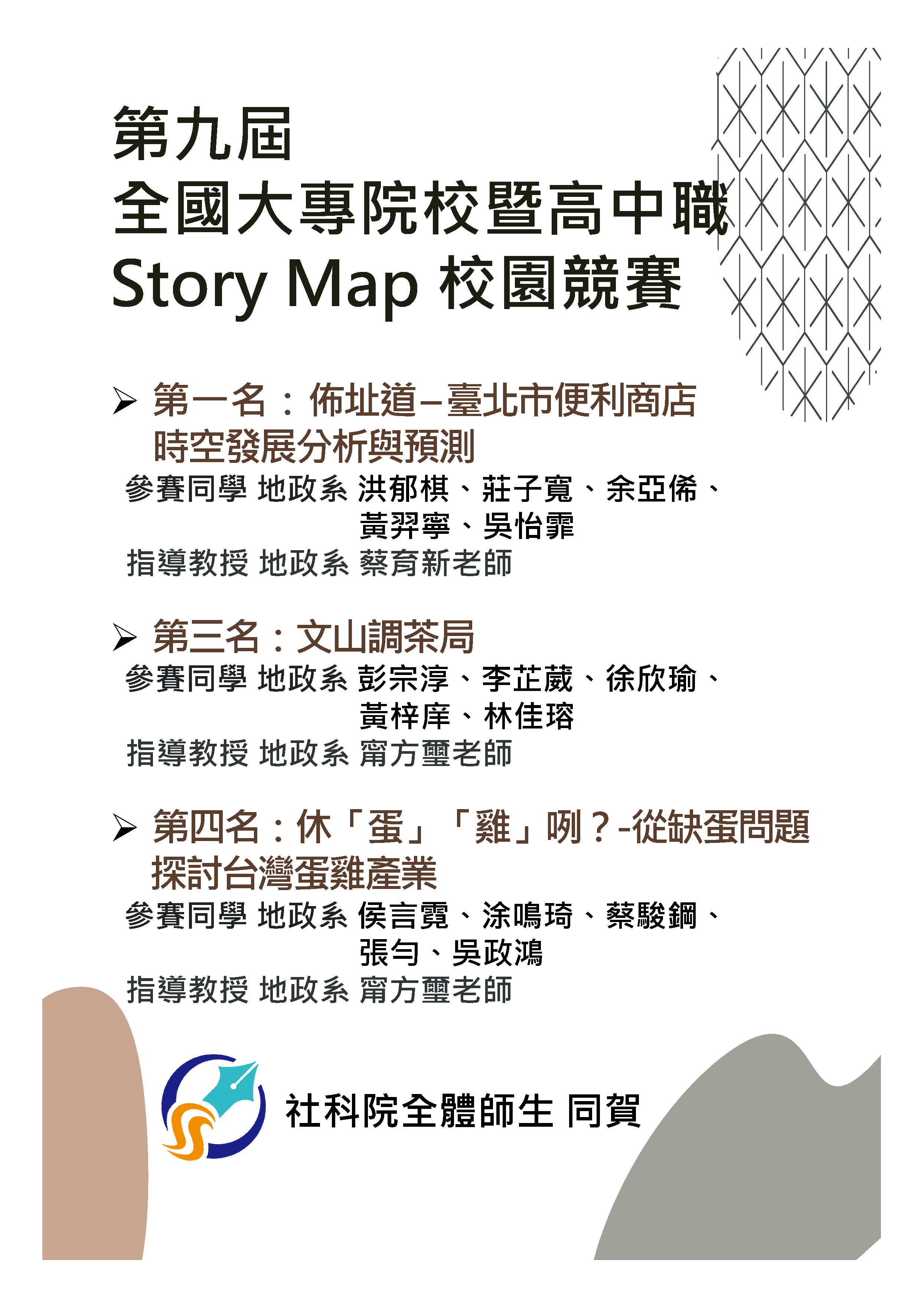 9th大專校園story map競賽得獎